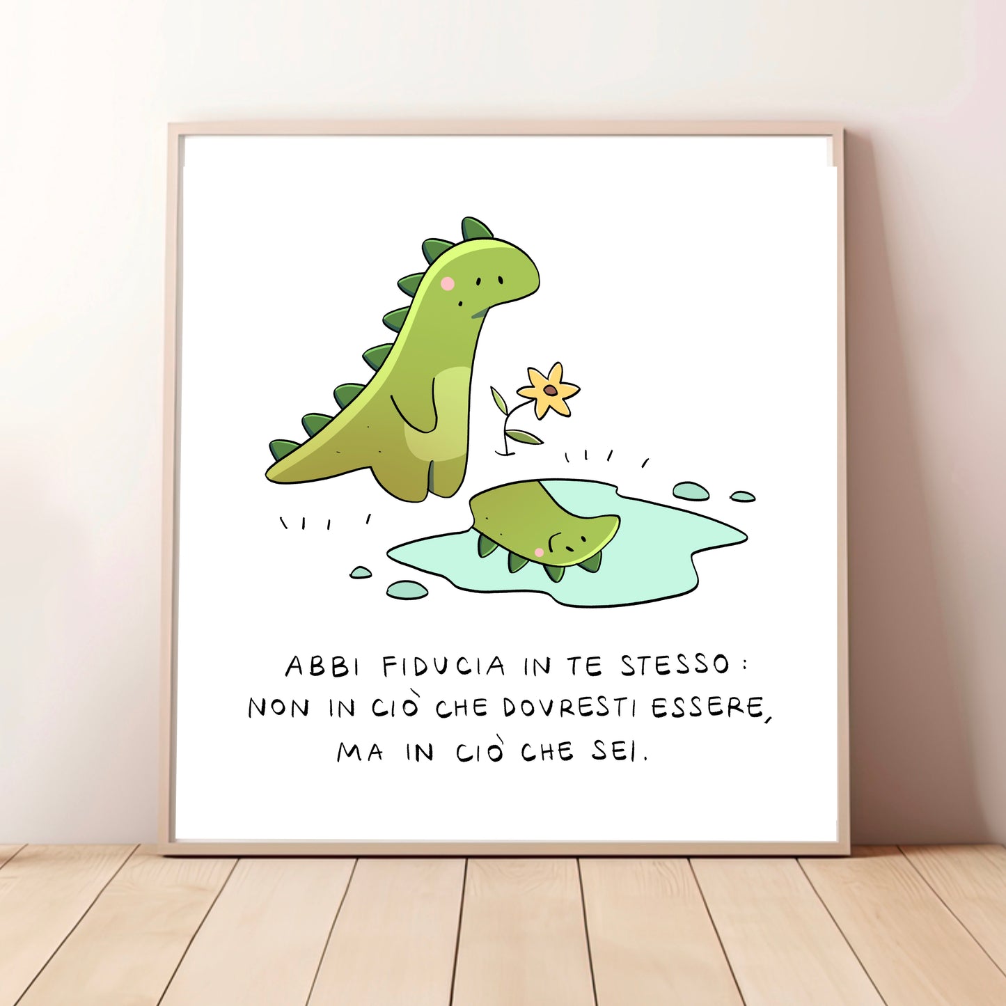 Stampa 20x20 - Abbi fiducia in te (dinosauro)
