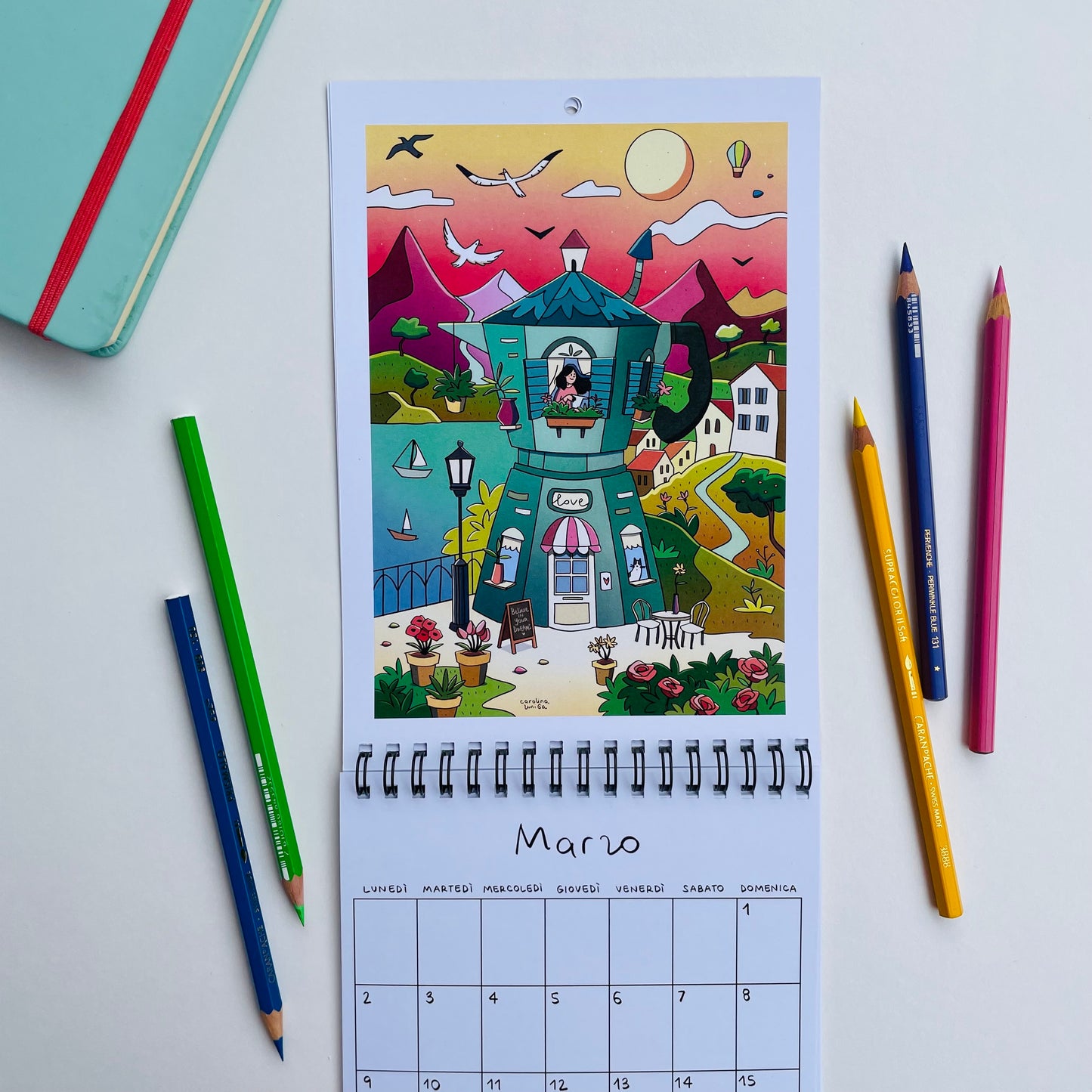 Calendario 2026 formato a5 da parete