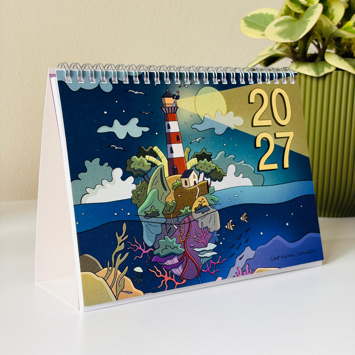 Calendario 2027 formato a5 da tavolo