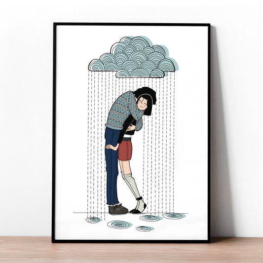 Sotto la pioggia - Stampa a4