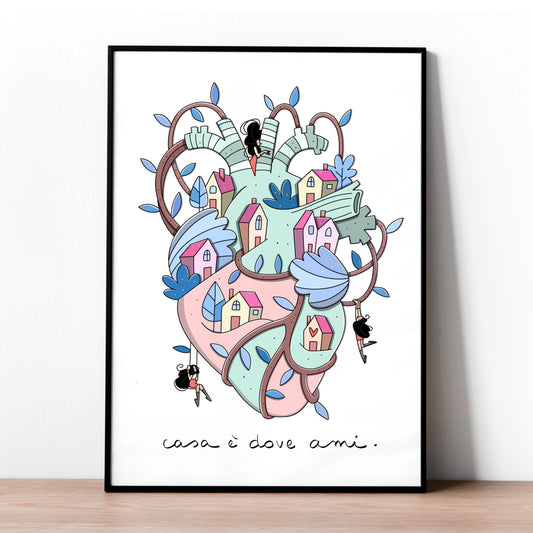 Casa cuore anatomico  - Stampa a4